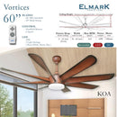 Elmark Kipas Siling Vortices 60'' 8 Blade DC Motor Ceiling Fan ELMARKVORTICES-KOA