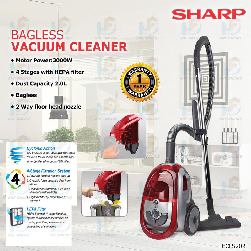 Sharp 2000W Vacuum Cleaner (Bagless) ECLS20R