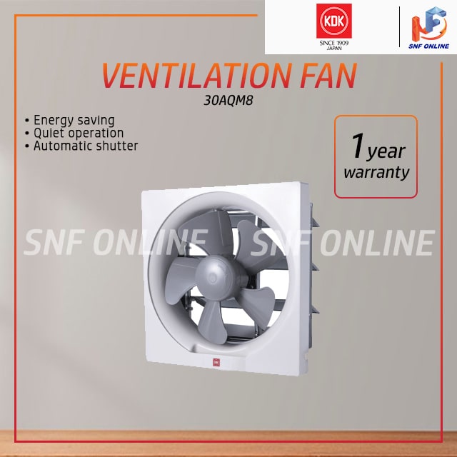 KDK 12” / 30cm Wall Mounted Ventilating Fan 30AQM8