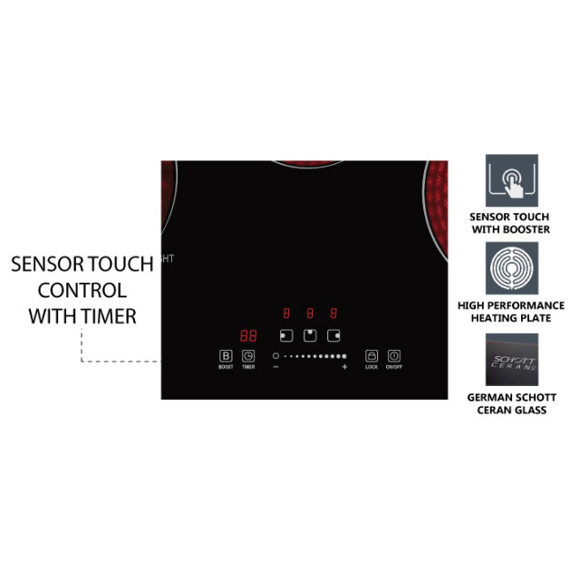 Elba Built-in Electric Ceramic Hob ECH-K7013ST(BK) ECH-K7013STBK