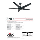 Kronos By Deka 5 Blade Ceiling Fan with Remote Control 56” SNF5 (1set/box)