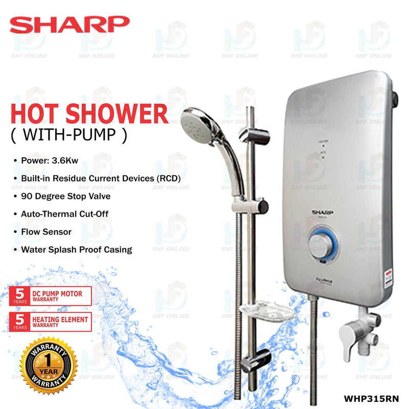 Sharp Water Heater Rain Shower with DC INVERTER Pump WHP315RN