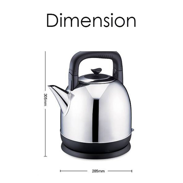 Pentec 4.3L Electric Kettle SUS304 Stainless Steel Body Apple Type Easy Filling XSK-43