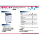 Sharp 7KG Fully Auto Washing Machine Washer ES718X Mesin Basuh Auto