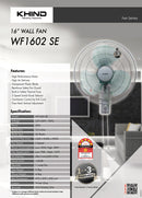 Khind Kipas Dinding - Wall Fan 16" Kipas Dinding WF1602SE WF-1602SE