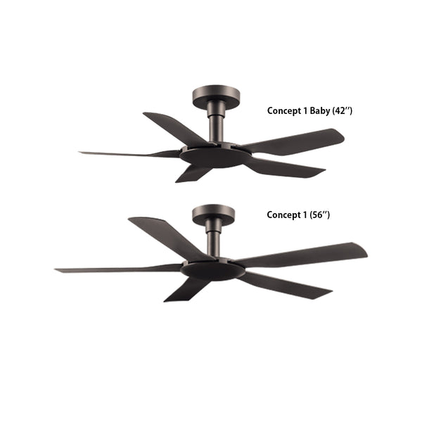 Deka Concept 1 Ceiling Fan 5 Blade with Remote Control (56”) CONCEPT1 (42) CONCEPT1 BABY -MAGNESIUM