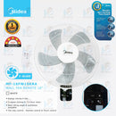 Midea Kipas Dinding 16’’ Wall Fan 5 Blade with Remote Control MF-16FW15KRA