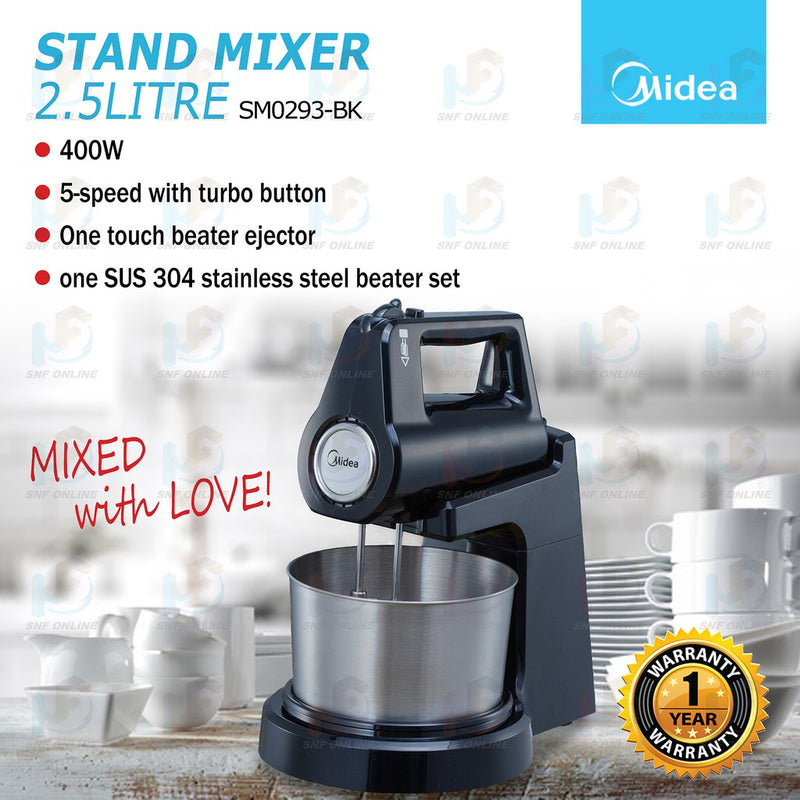 Midea Stand Mixer Pengadun Kek 400W SM0293-BK / SM0293-R SM0293 SM0293-RD