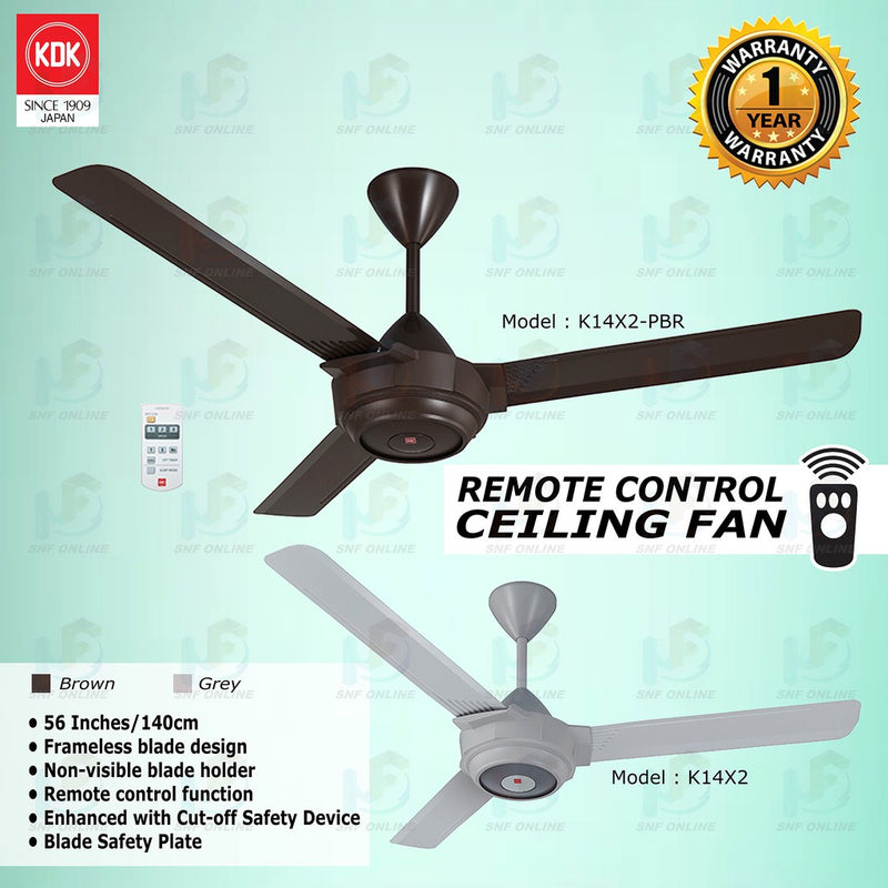 KDK 3 Blade Ceiling fan With Remote Kipas Syiling K14X2 K14X2-GY