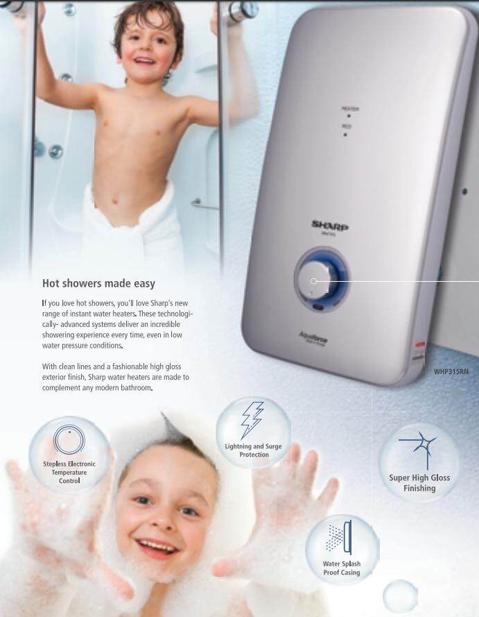 Sharp Water Heater Rain Shower with DC INVERTER Pump WHP315RN