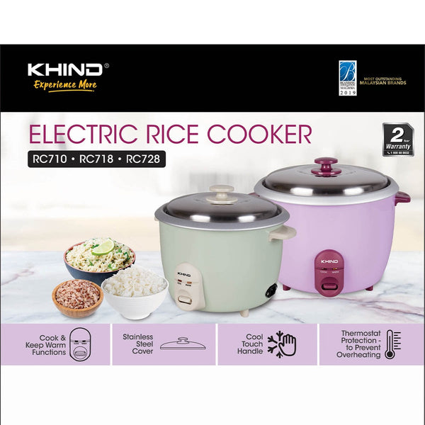 Khind Rice Cooker RC710 (1.0L) / RC718 (1.8L) / RC728 (2.8L)
