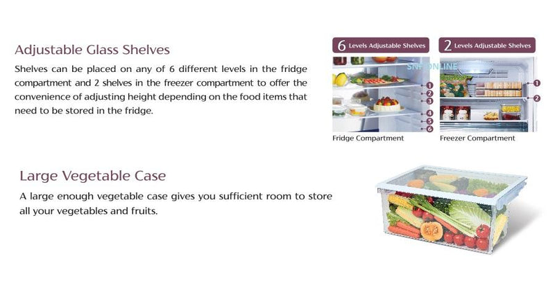 Sharp Refrigerator 440L J-Tech Inverter SJE438MK (Pelican Series)