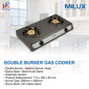 Milux Double Burner Gas Cooker YS-3030 YS3030