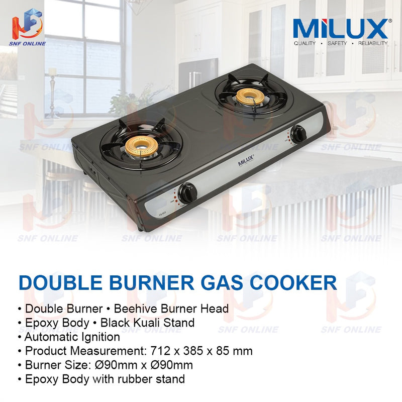 Milux Double Burner Gas Cooker YS-3030 YS3030