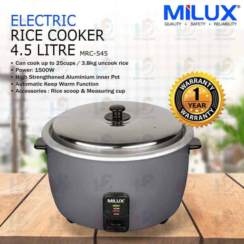 Milux 25 Cups 4.5L Commercial Electric Rice Cooker MRC-545 MRC545