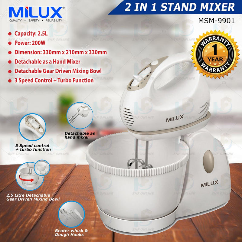 Milux 2 in 1 Stand mixer MSM-9901 MSM9901