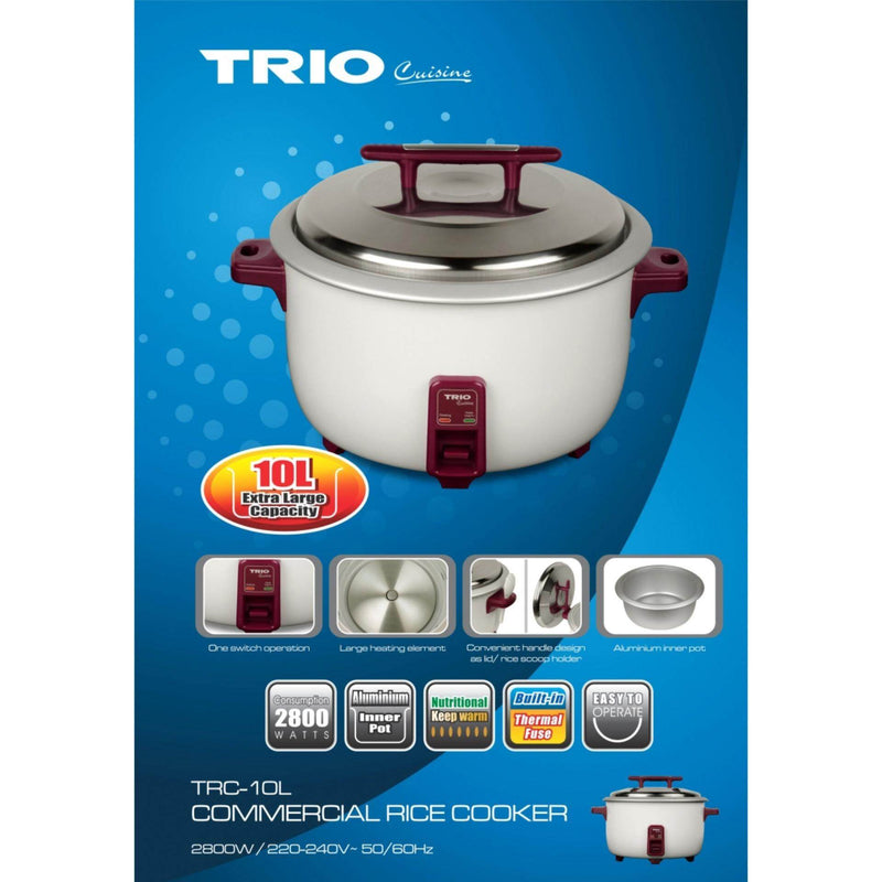Trio 10L Commercial Electrical Rice Cooker TRC-10L