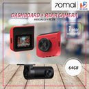 70Mai A400 Car Recorder Dash Cam QHD 1440P Rear Cam Night Vision 145 FOV WDR App Control Smart + 70M-RC09 + 64GB