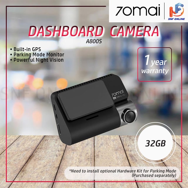 70Mai A800S Dual vision 140 Rear Cam FOV 4K Ultra HD Screen Dash Cam Rear APP Control 24h Night Vision A800 A800S + 32GB