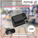 70Mai A800S Dual vision 140 Rear Cam FOV 4K Ultra HD Screen Dash Cam Rear APP Control 24h Night Vision A800 A800S + RC06 + 64GB