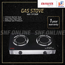 Aiwa Infrared Double Burner Table Top Glass Hob Gas Cooker AGS-1515GIR