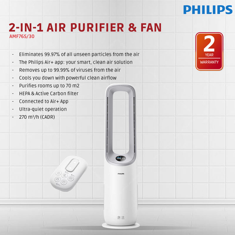 Air Performer 7000 series 2-in-1 Air Purifier and Fan AMF765/30