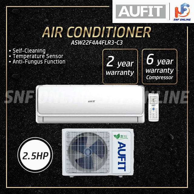 Aufit 2.5HP Aircond Standard R32 (FULL SET) ASW22F4A4FLR3-C3 AS22F4A4FLR3-C3