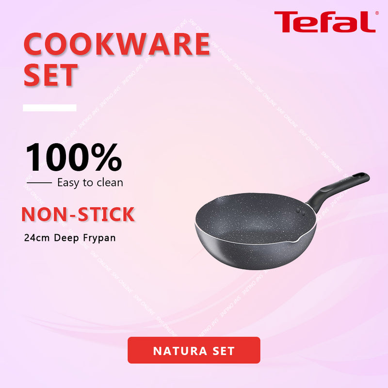 Tefal 24cm Cookware Natura Deep Frypan pan Non-Stick B22664 B2266495