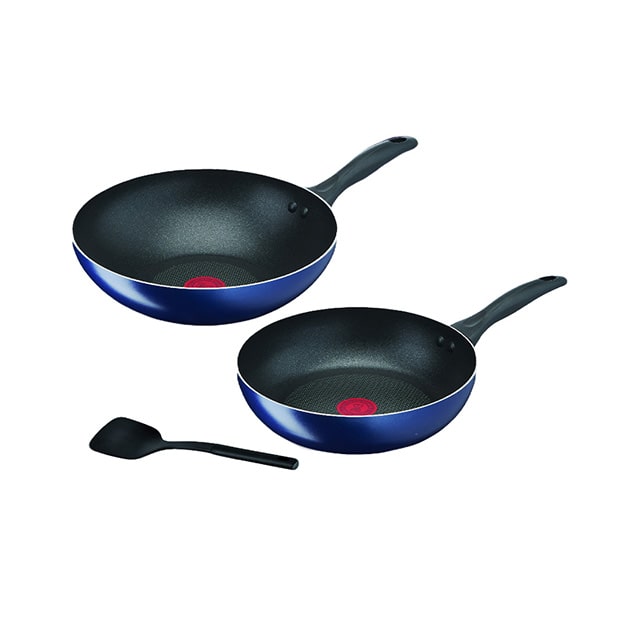 Tefal Clear Cook 3pcs Set Frypan 26cm + Wokpan 28cm Non-Stick B266S3