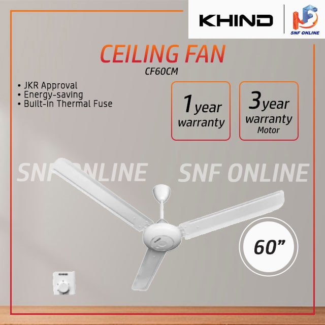 Khind Ceiling Fan 60’’ White CF60CM CF60