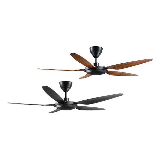 Deka 5 Blade Ceiling Fan DC Motor With Remote Control (56”) DS11-BLACK / DS11-WALNUT