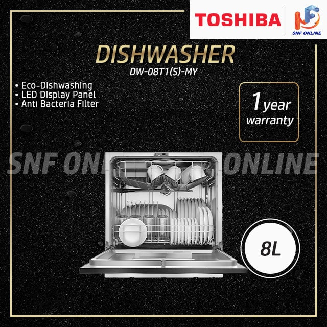 Toshiba Counter Top Dish Washer With 7 Programme DW-08T1(S)-MY DW-08T1