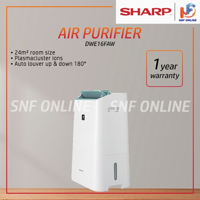 Sharp 2 in 1 Air Purifier Dehumidifier DW-E16FA-W DWE16FAW