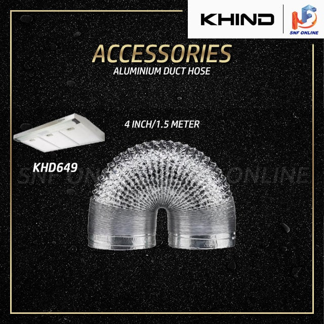 Cooker Hood Aluminium Duct Hose 4 1.5 meter, For all brands and Khind KHD649