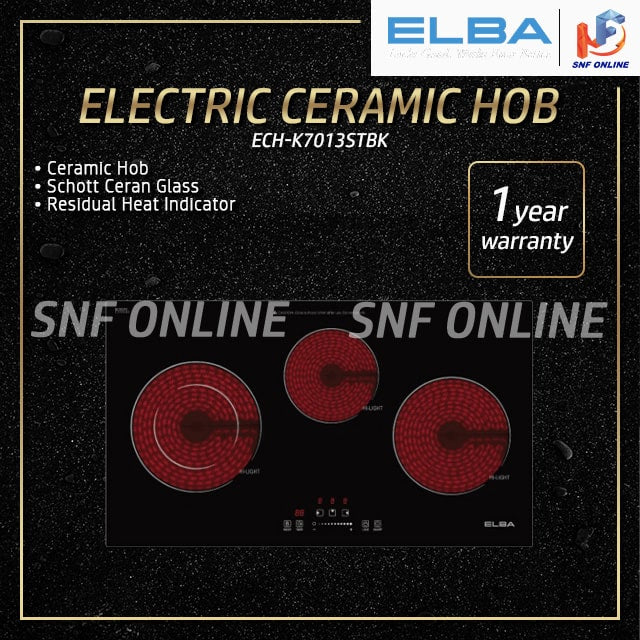 Elba Built-in Electric Ceramic Hob ECH-K7013ST(BK) ECH-K7013STBK