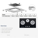 Elba Glass Hob EGH-K8843G EGH-K8843G(BK) + Elba Designer Hood INFINITO EH-J9088(SS)