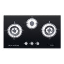 Elba Dapur Gas Kaca 3 Pembakar Triple Burner Tempered Glass Hob EGH-K8843G(BK)