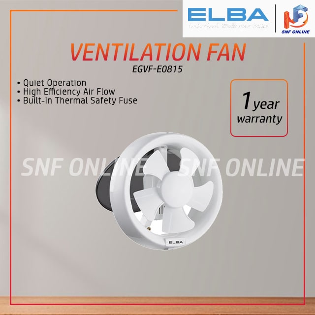 Elba 8Glass Mounted Ventilation Fan Glass Exhaust Fan EGVF-E0815(WH)