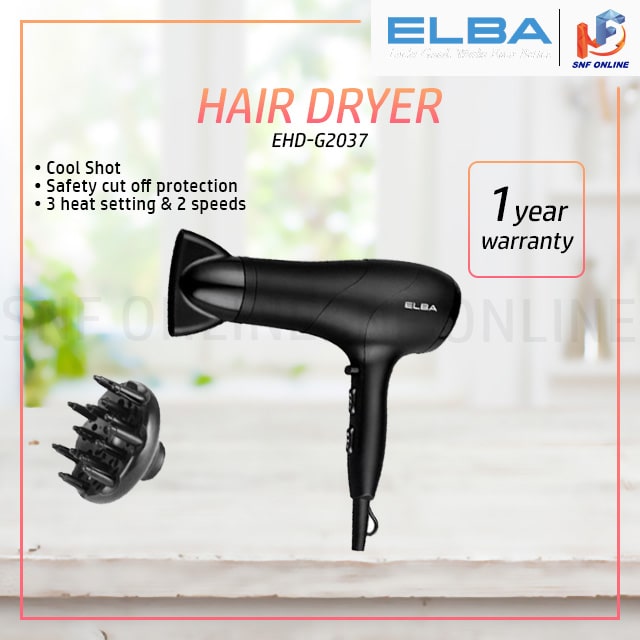 Elba Hair Dryer 1800 - 2000W EHD-G2037(BK)