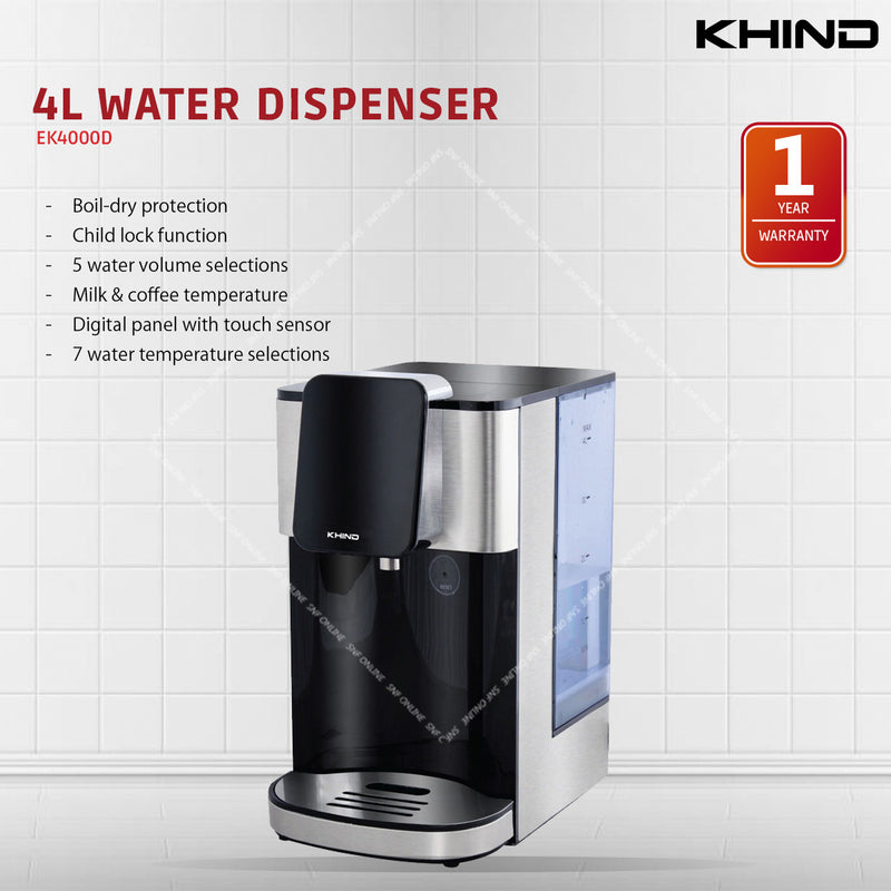 Khind 4L Instant Hot Water Dispenser EK4000D