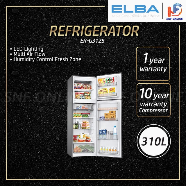 Elba Fridge Refrigerator (310 L) ER-G3125(SV)