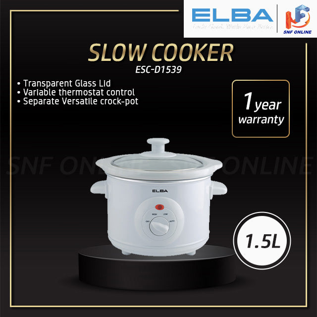 Elba Slow Cooker 1.5L ESC-D1539(WH) ESC-K1569(WH)