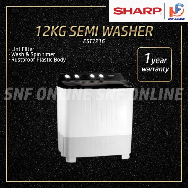 Sharp Semi Auto 12Kg Washing Machine Washer EST1216 Mesin Basuh