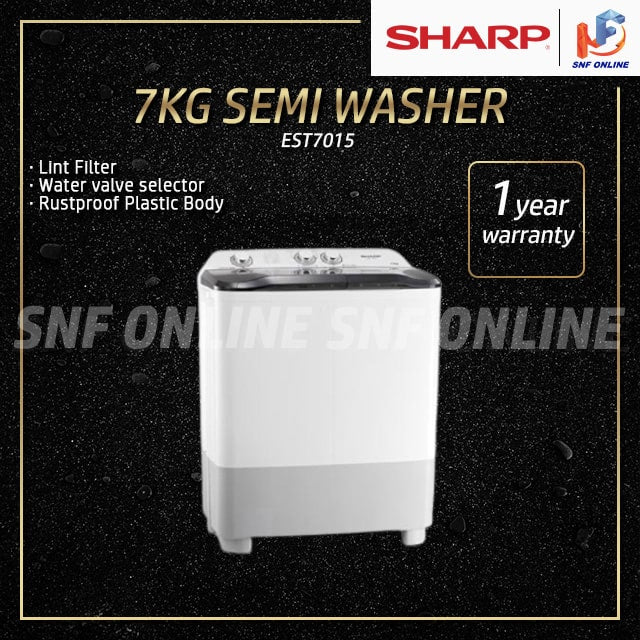 Sharp Twin Tub semi Auto 7Kg Washing Machine Washer EST7015 Mesin Basuh