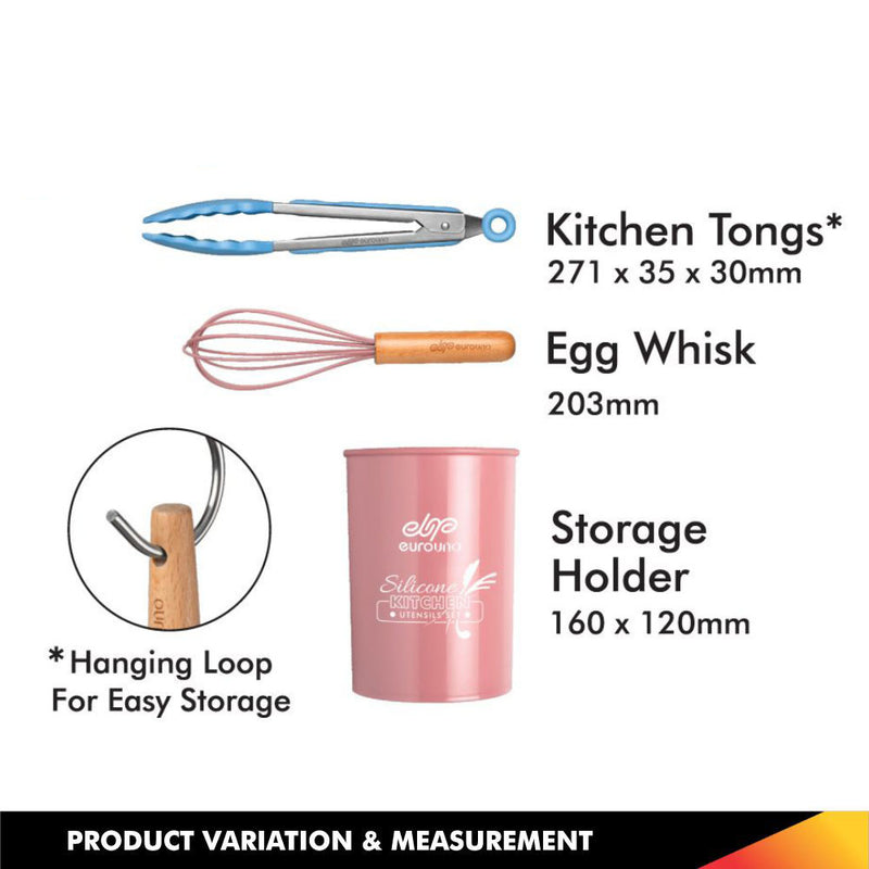 Euro Uno Silicone Kitchen Utensils Set 10Pcs EUKU-009