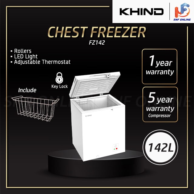 Khind Chest Freezer peti sejuk beku 142L FZ142
