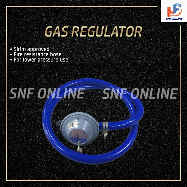 Eurogas SIRIM Safety (SET) Low Pressure Gas Regulator Complete Double Safety Rubber Hose EUROGAS-HOSE