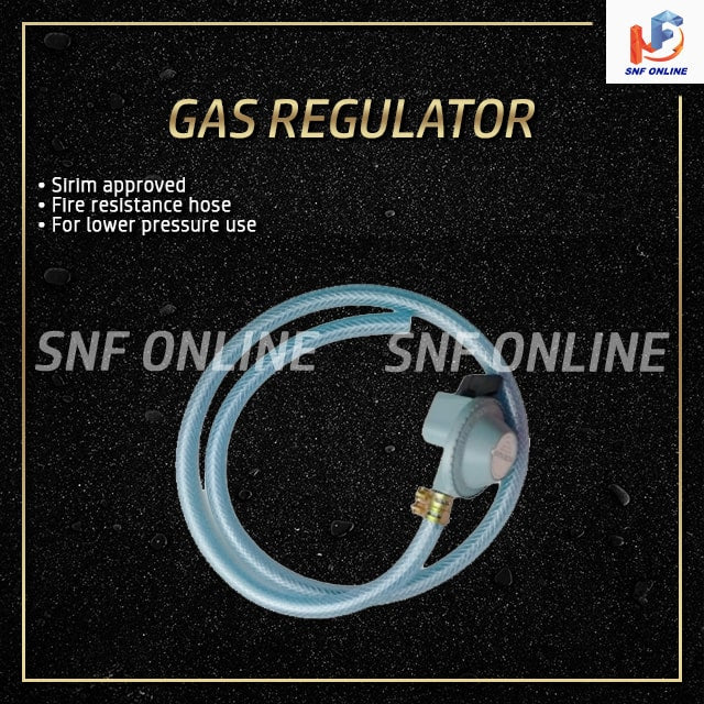 Eurogas SIRIM Safety (SET) Low Pressure Gas Regulator Complete Double Safety Rubber Hose WHITE-HOSE