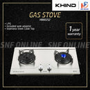 Khind Dapur Gas 2 Burner Gas Cooker Hob Dapur built-in HB802S2