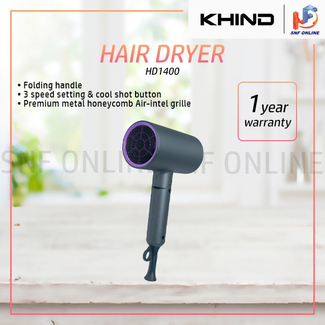Khind Hair Dryer 1400W HD-1400 HD1400 Pengering Rambut